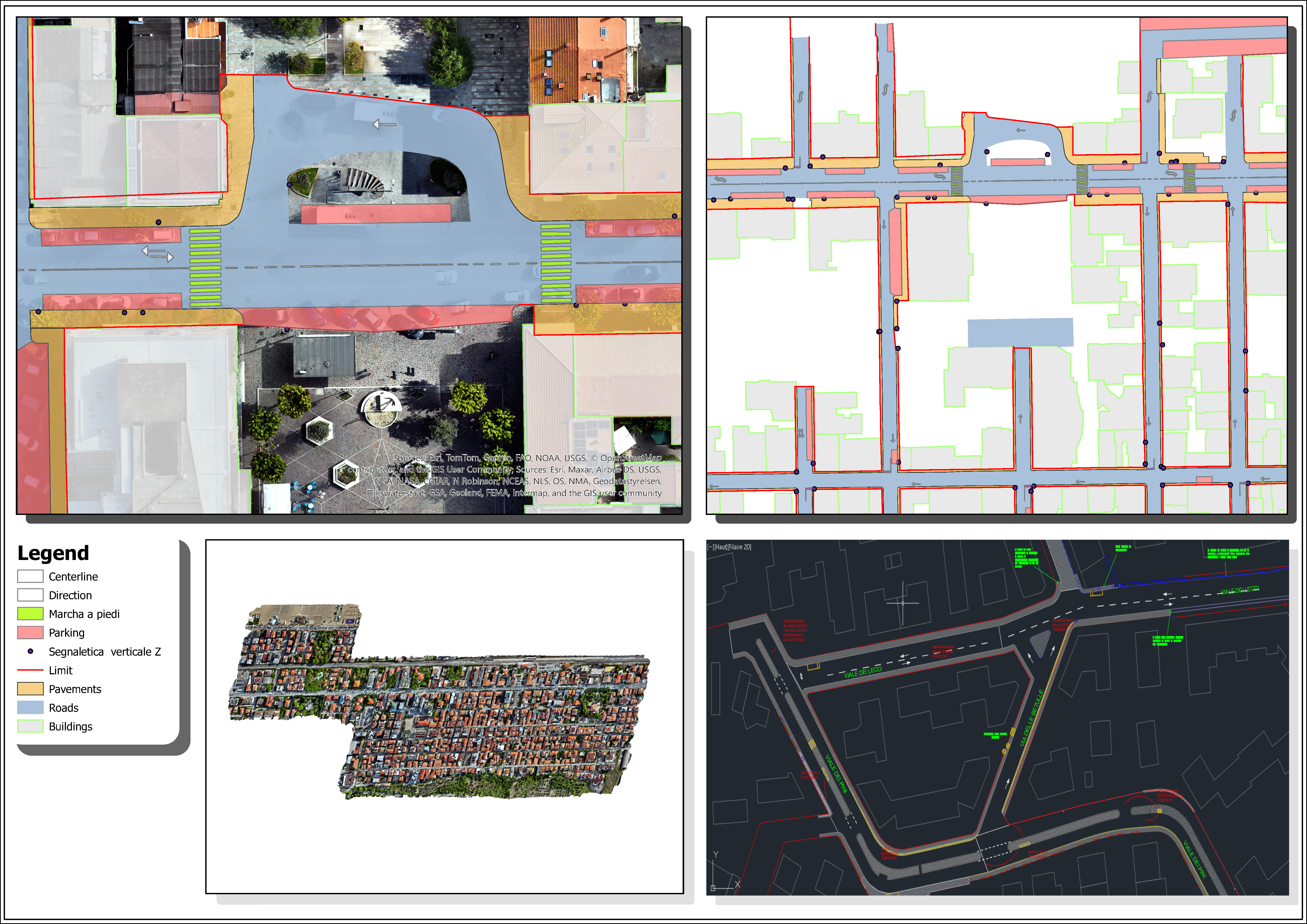 Digitized urban features over drone imagery
